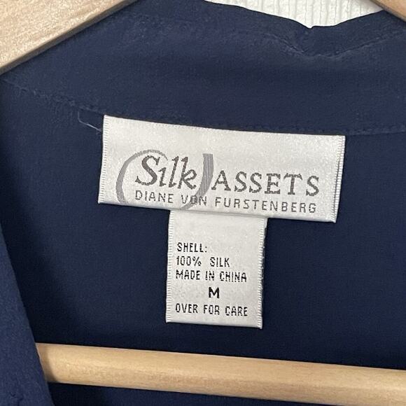 Silk Assets Diane Von Furstenberg Silk Dress Button Front Lightweight Medium - Picture 3 of 4